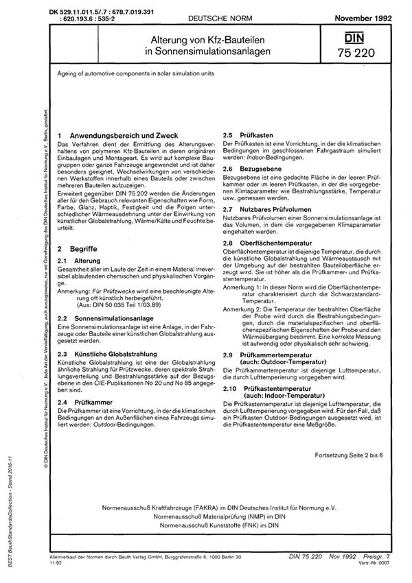 DIN 75220 (1992-11-00)