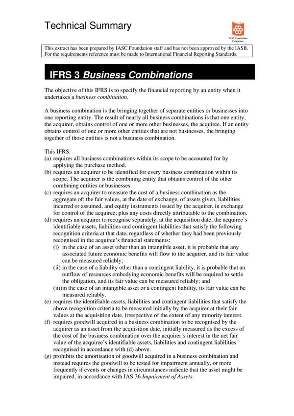 IFRS3 国际财务报告准则第3号 英文版 简版