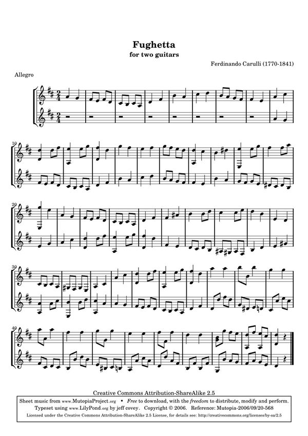 卡路里《Fughetta》吉他二重奏