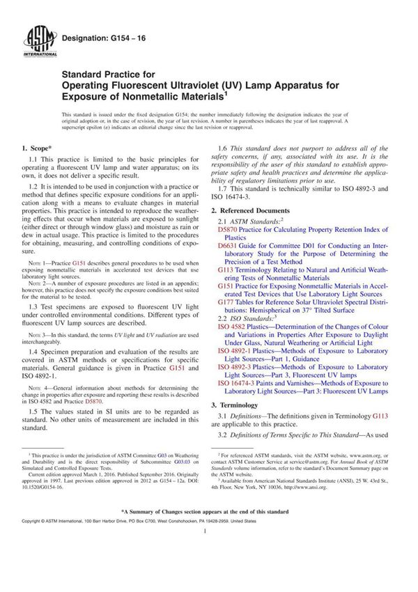 (正版) ASTM G154-2016   .