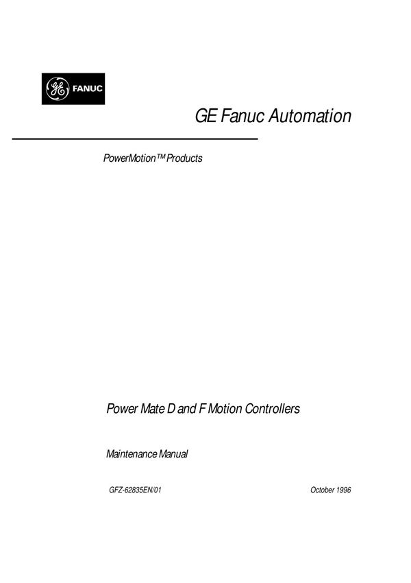 GE-FANUC POWER MATE D维修说明书62835E-1