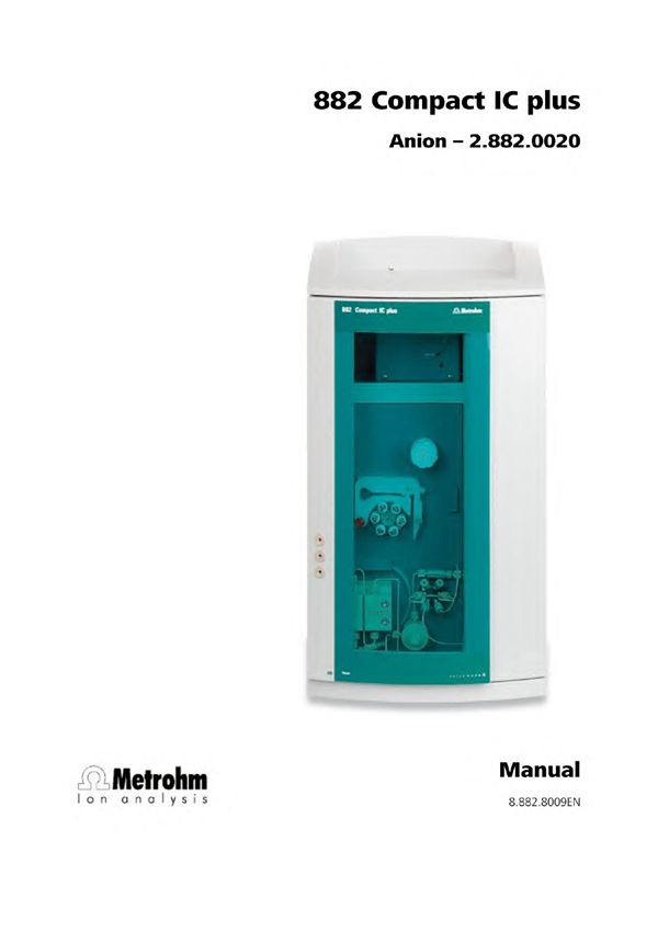 瑞士万通882型离子色谱仪英文说明书Manual IC Compact plus Anion
