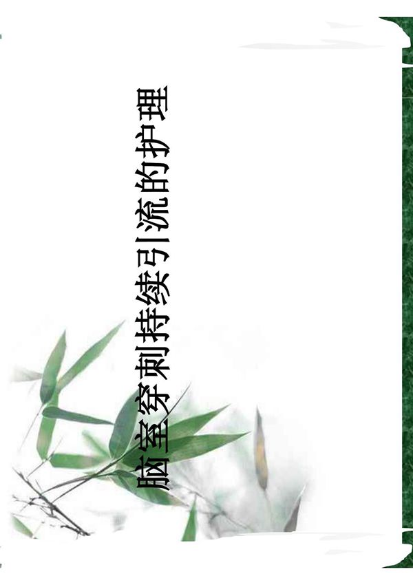 脑室引流管的护理 幻灯片 PDF