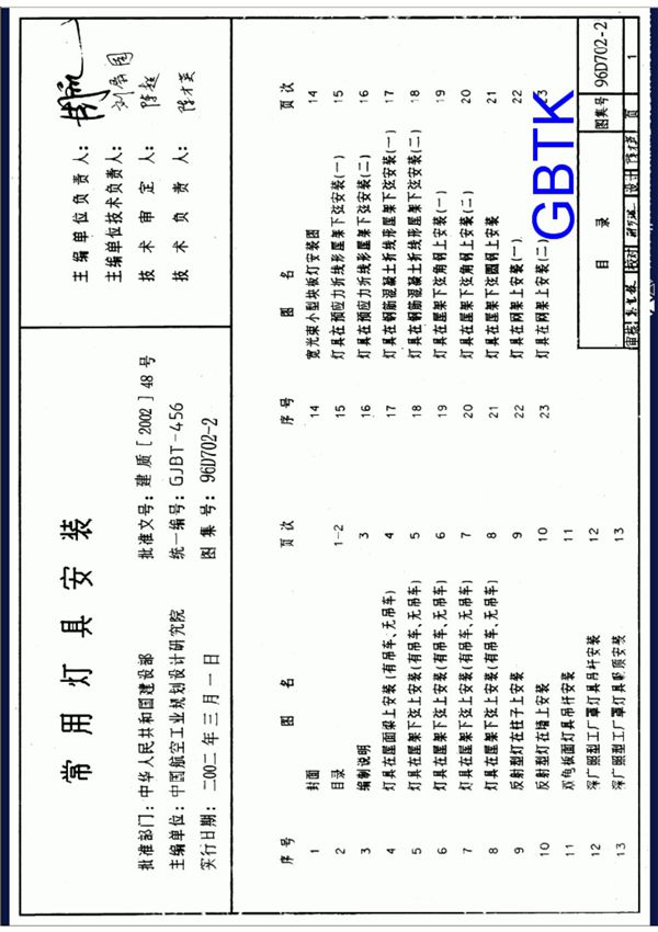 国标图集96D702-2常用灯具安装国家建筑标准设计图集电子版 (2) 1