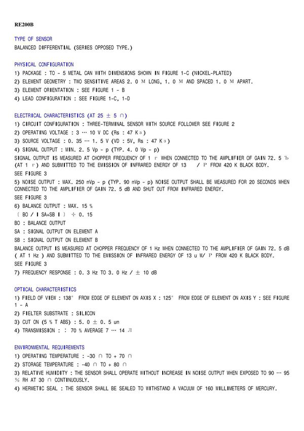 红外传感器RE200B使用说明