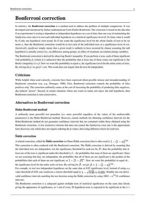Bonferroni correction - unipd Bonferroni校正unipd.it