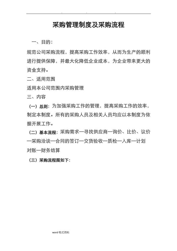 采购管理制度和采购流程图