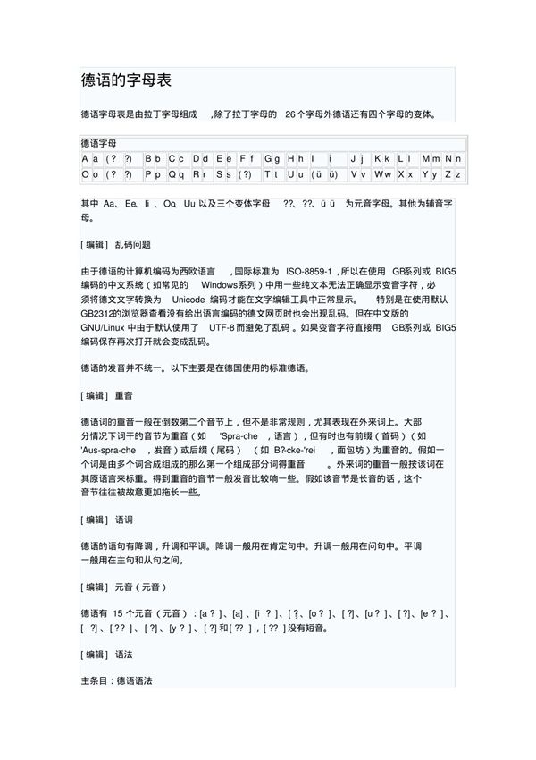 德语的字母表