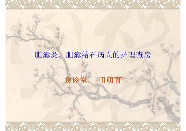 胆囊炎 胆囊结石病人的护理查房 PPT课件
