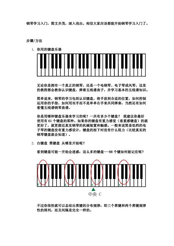 钢琴学习入门