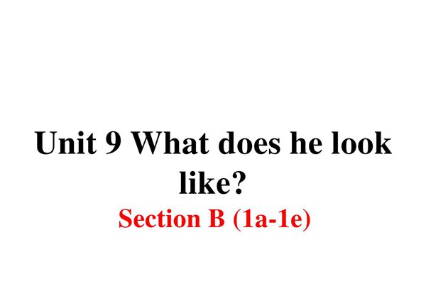 2018人教版英语七年级下册Unit 9《What does he look like》(Section B 第一 二课时)课件