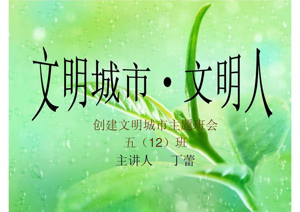 创建文明城市主题班会五(12)班