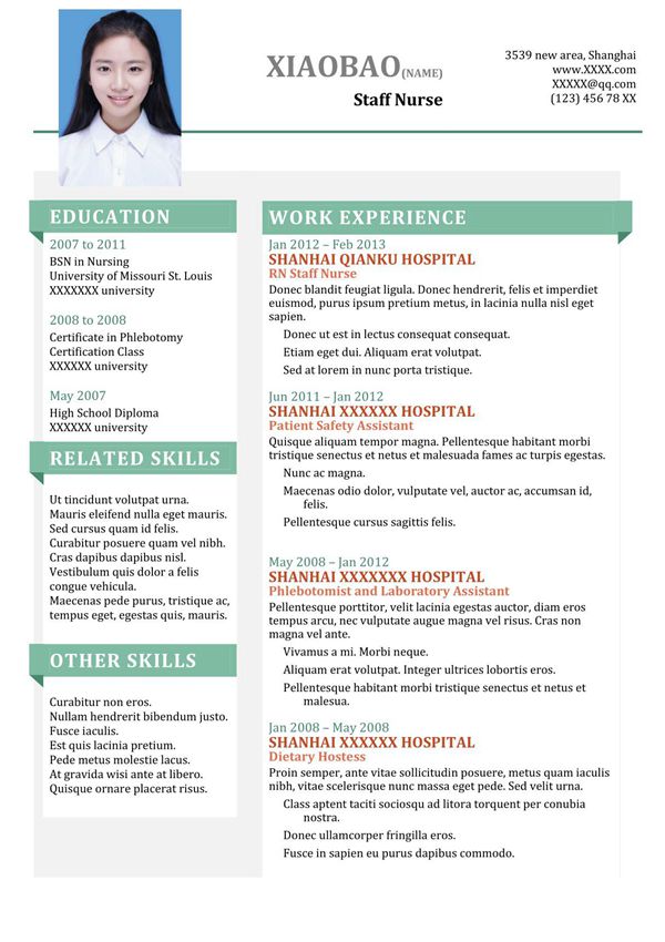 英文简历通用WORD模板