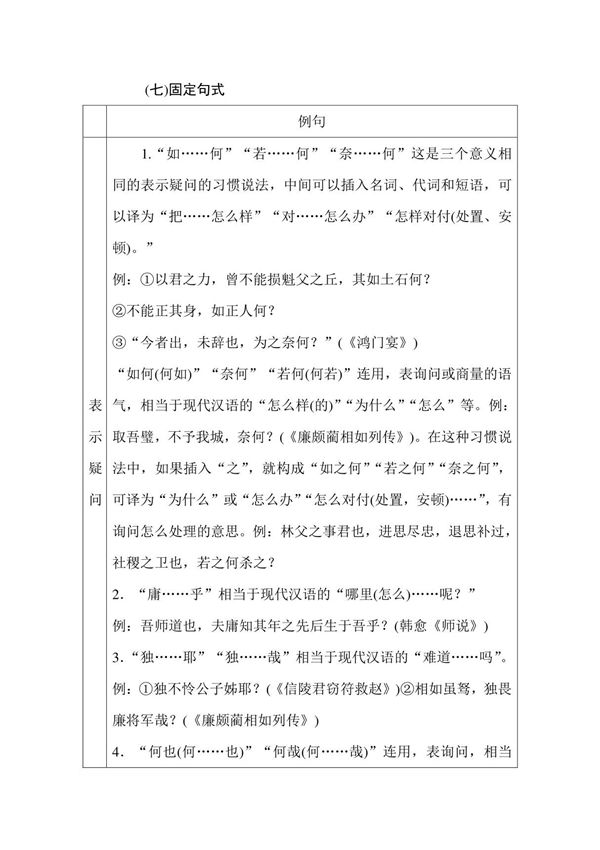 2020高考语文总复习检测 (七)固定句式