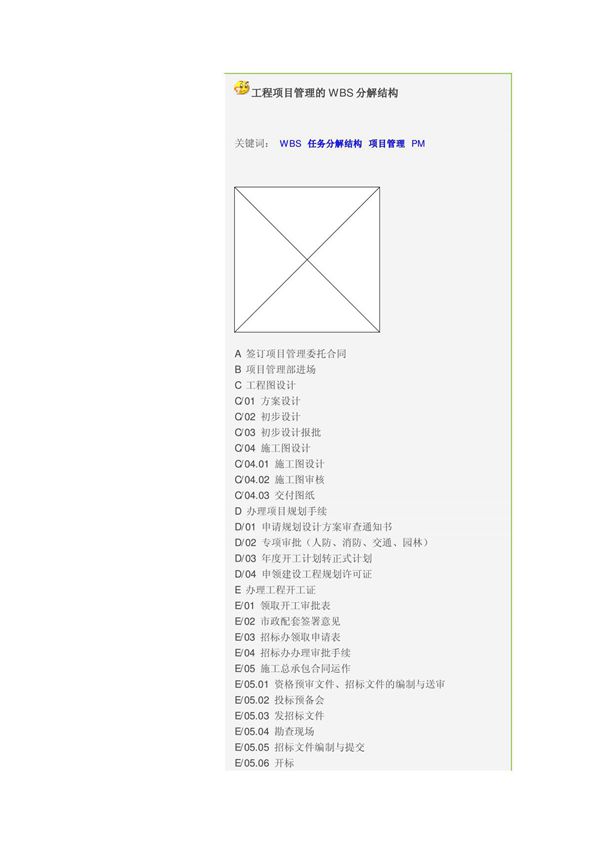 工程项目管理的wbs分解结构