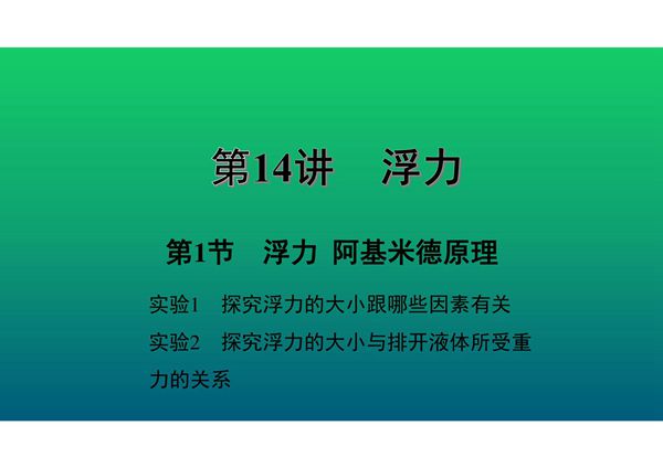 2020中考物理知识点精讲《浮力 阿基米德原理》