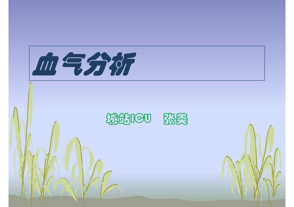 血气分析ppt知识课件