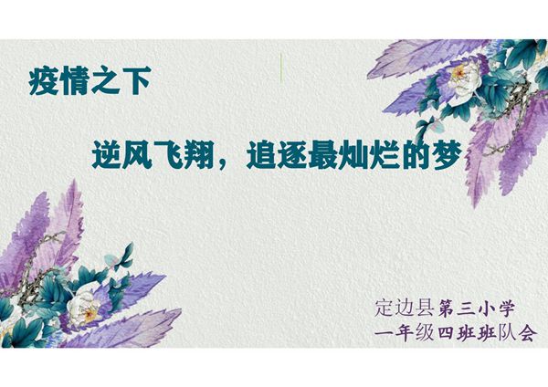 新冠病毒防疫防控主题班会 奋进追梦篇