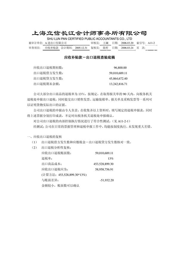 审计底稿编制案例09-应收补贴款-凌敏 工作底稿-应收补贴款.