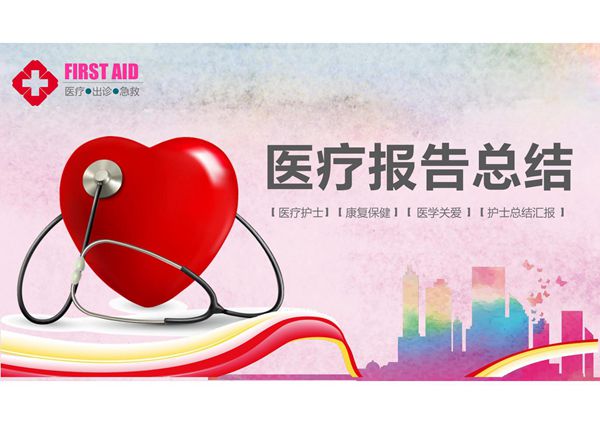 年终报告医疗报告总结PPT模板