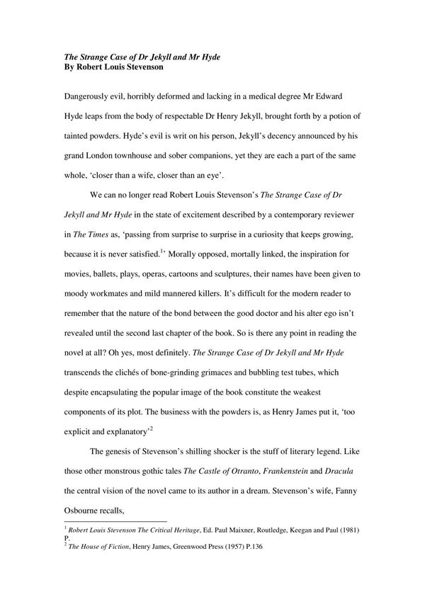 The Strange Case of Dr Jekyll and Mr Hyde - Scottish Book-paper