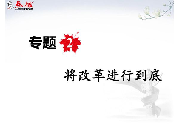 (点拨中考)中考道德与法治复习-集训热点 提升应用-专题2 将改革进行到底