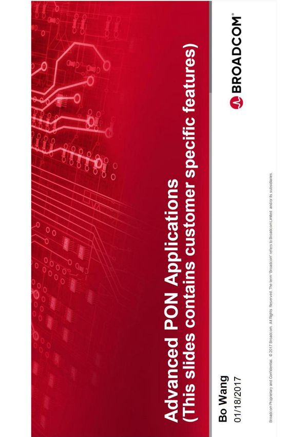 Broadcom DNX training Advanced PON Applications