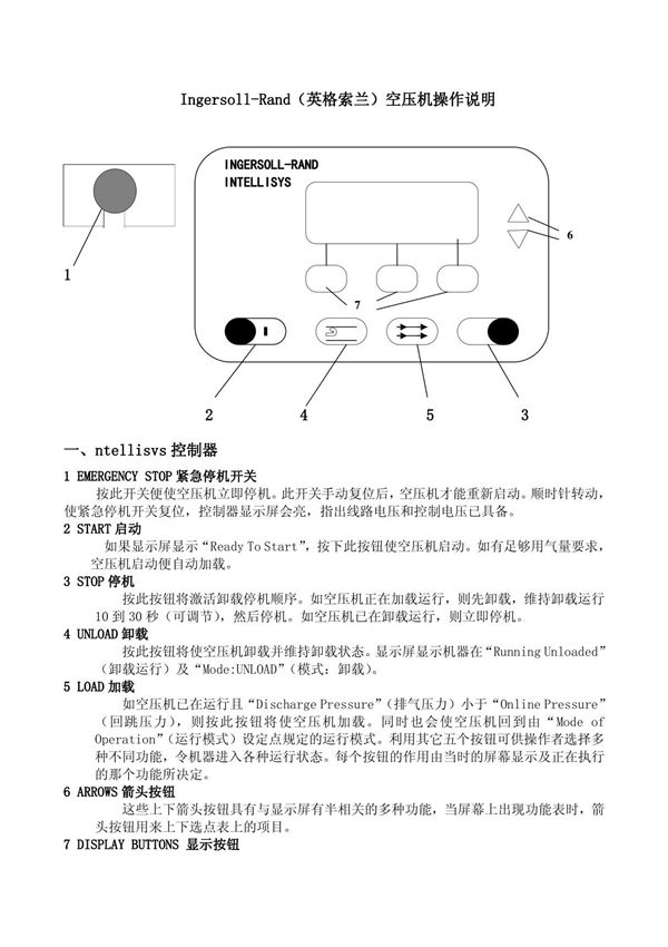 英格索兰空压机操作说明