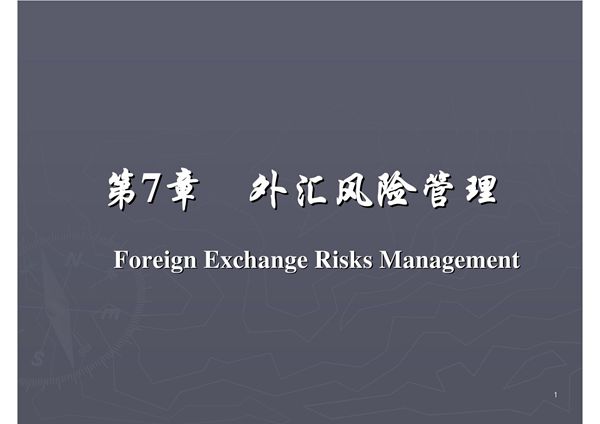 第7章 外汇风险管理