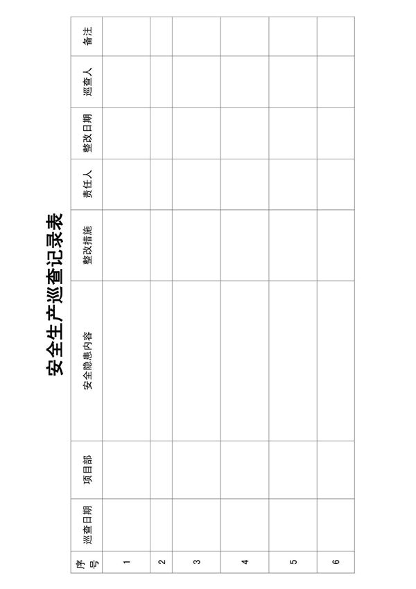 安全生产巡查记录表