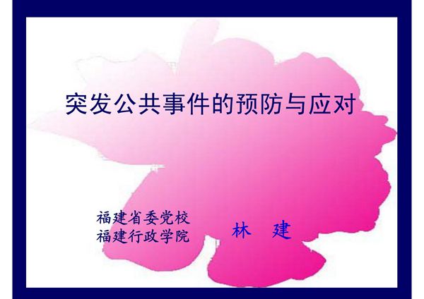 突发公共事件的预防与应对(PPT)