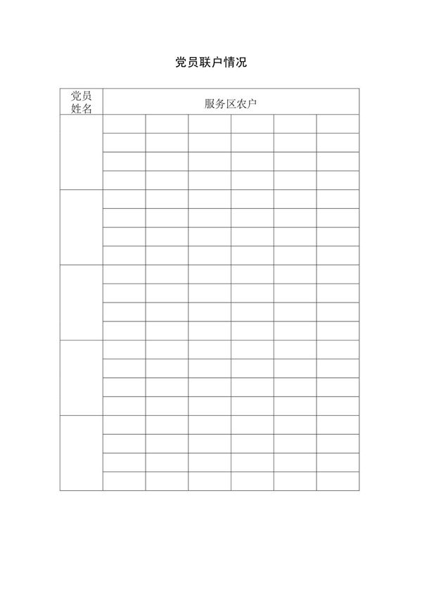 党员联户情况登记表