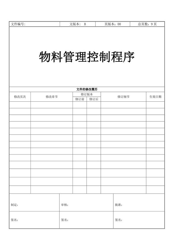 物料控制管理程序