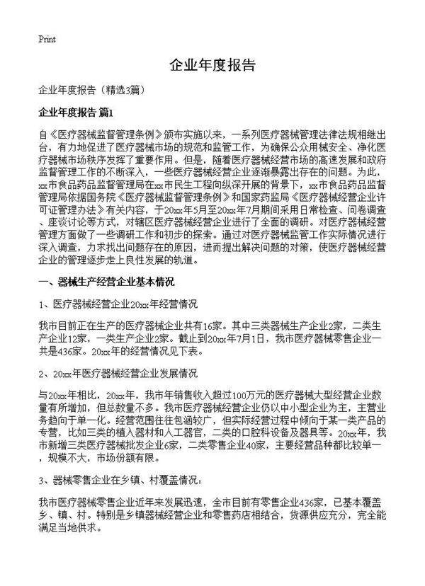 企业年度报告3篇