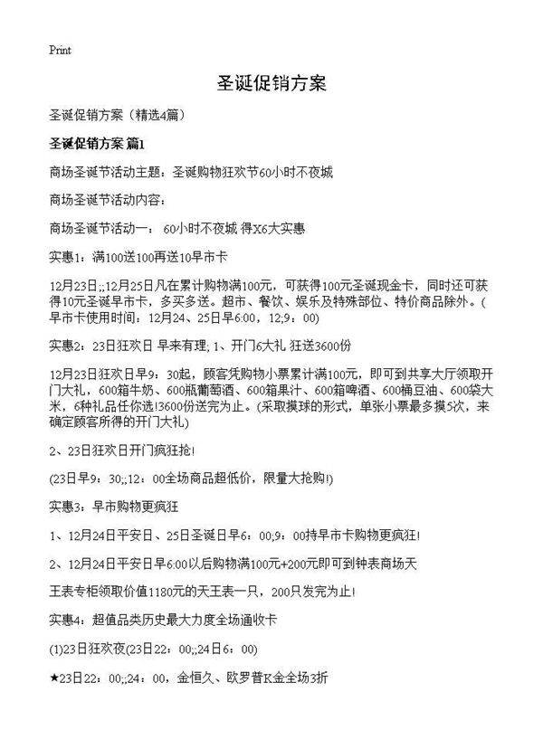 圣诞促销方案4篇