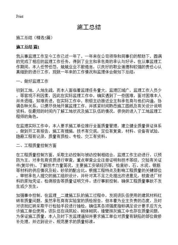 施工总结5篇