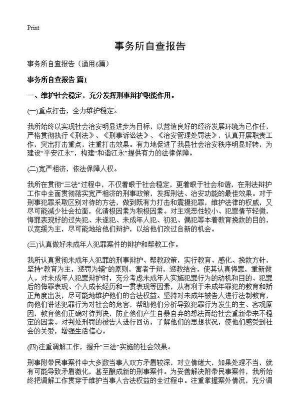 事务所自查报告6篇