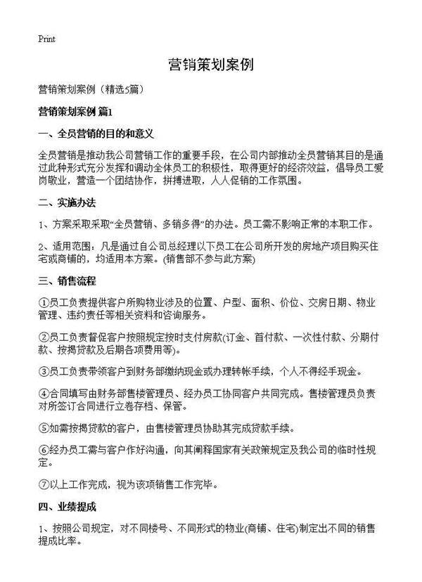 营销策划案例5篇