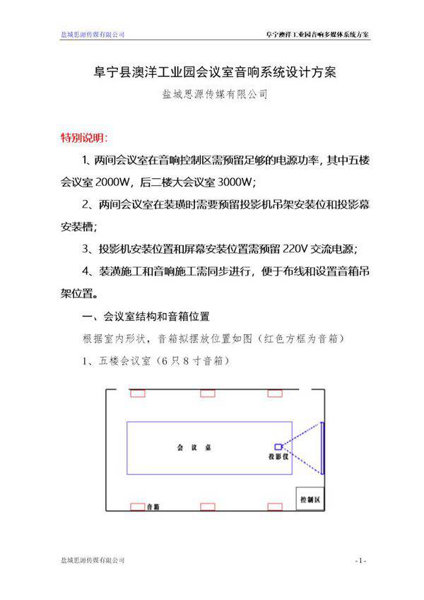 会议室多媒体音响系统方案 (1)