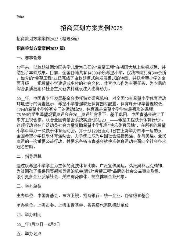 招商策划方案案例20255篇