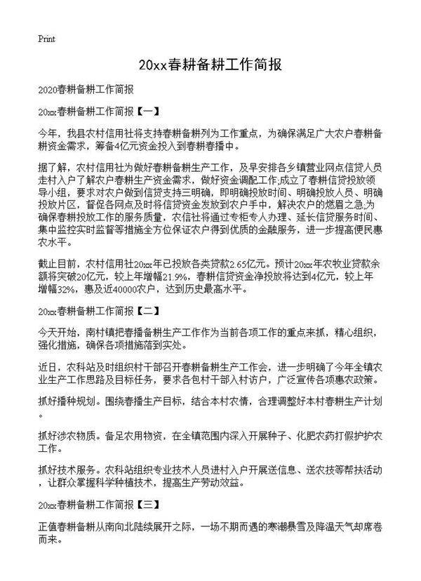 2025春耕备耕工作简报