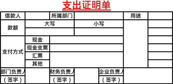 支出证明单模板