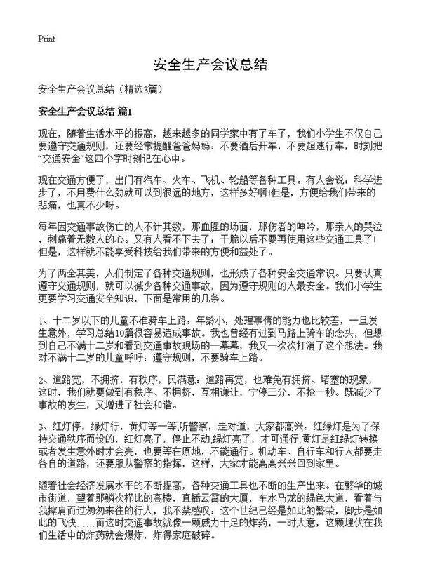 安全生产会议总结3篇