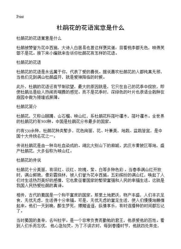 杜鹃花的花语寓意是什么