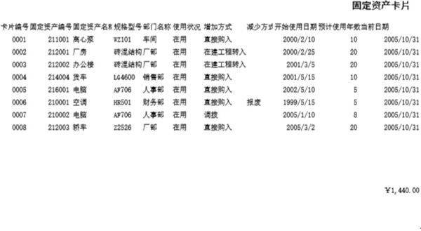 固定资产管理模板