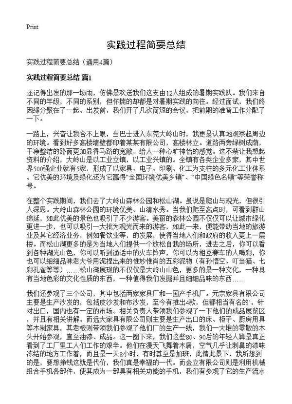 实践过程简要总结4篇