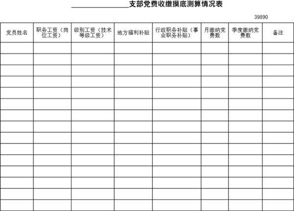 党费统计表模板
