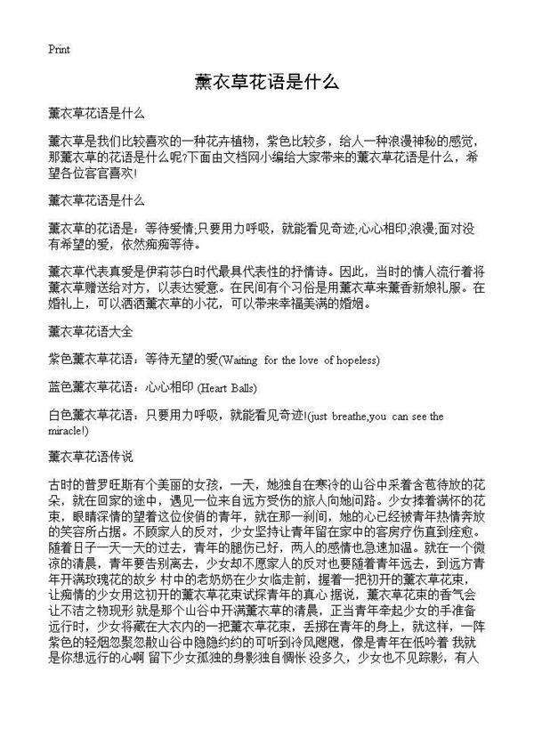 薰衣草花语是什么