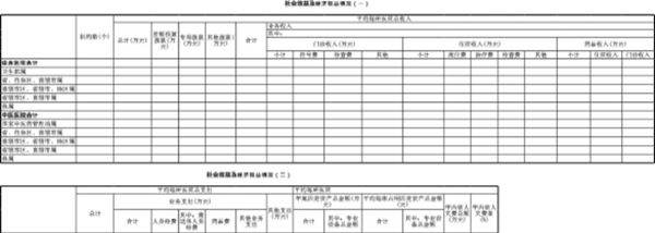 卫生部门效益统计