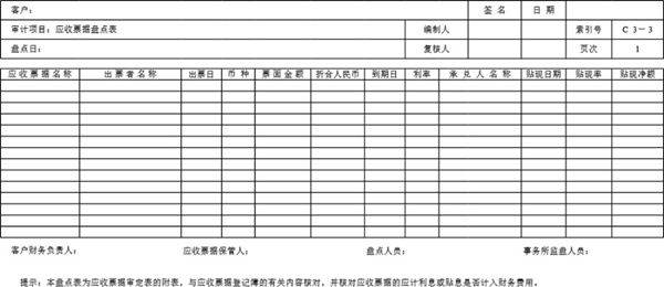 审计底稿模板C03应收票据